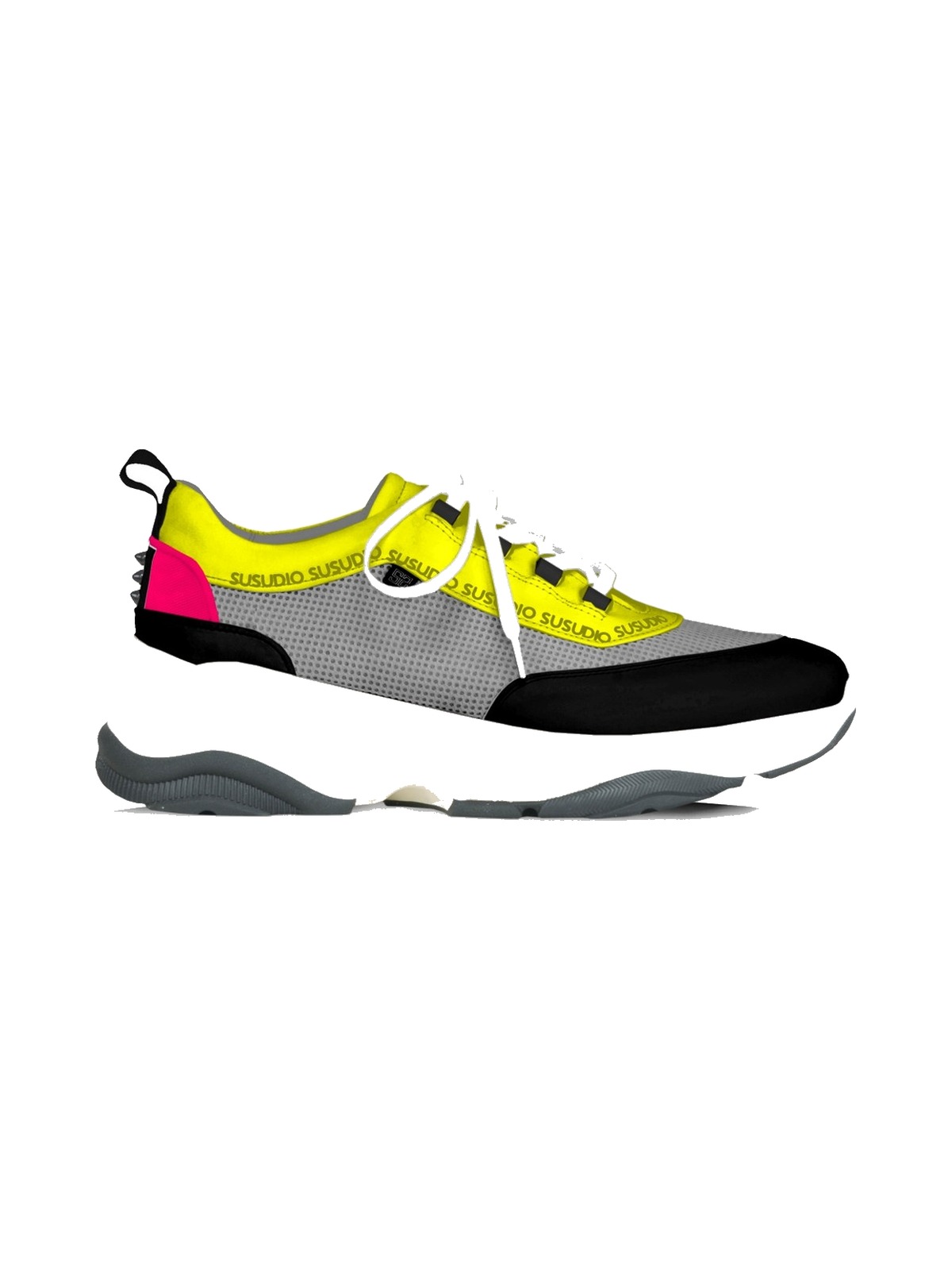 SSD-SBSR High sole low top mesh sneakers fluo — beeld 1