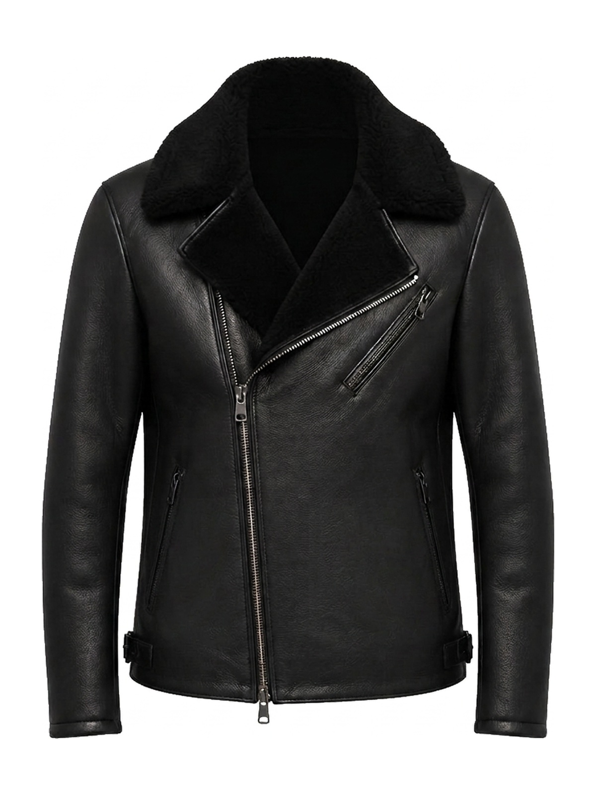 SSD-682 Nocturne Shearling Biker Jacket — front