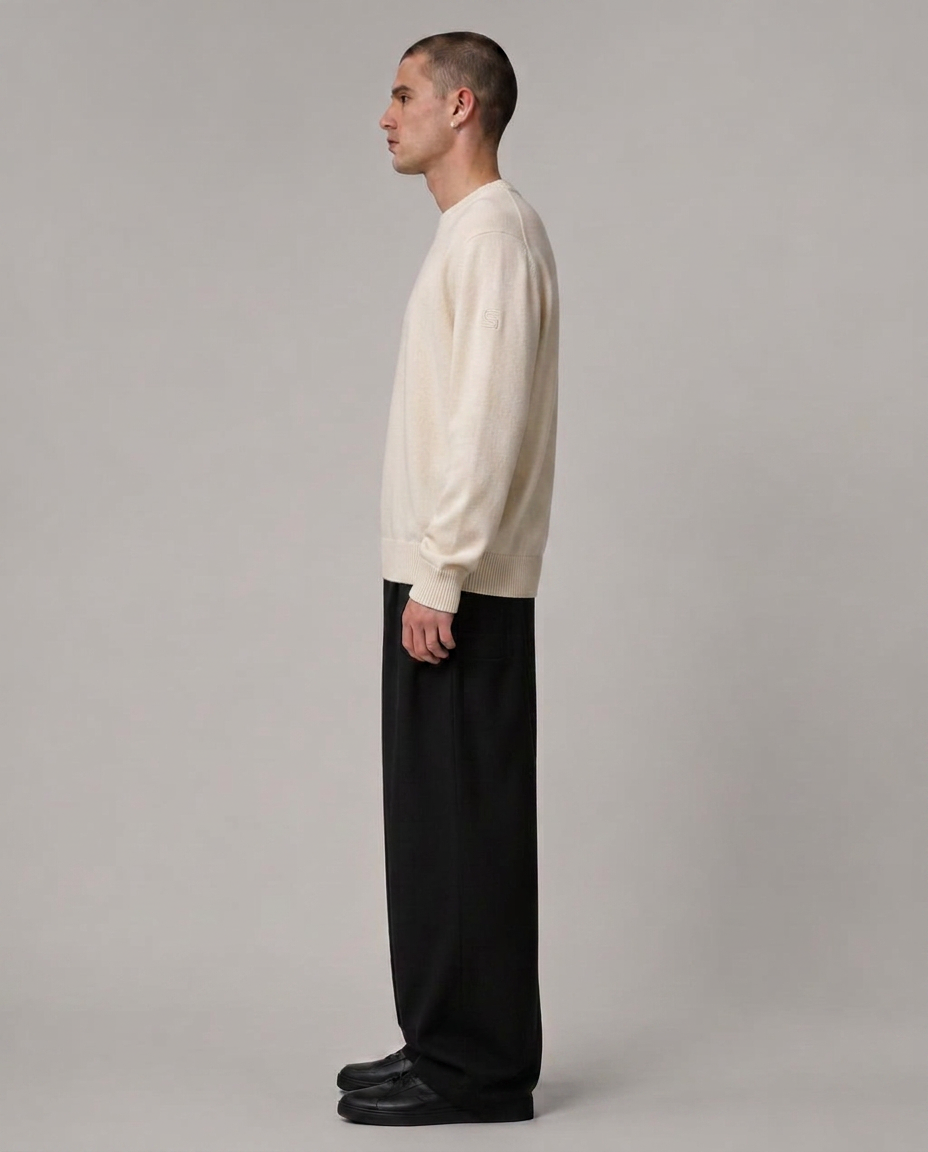 Side view with drop shoulder and short body