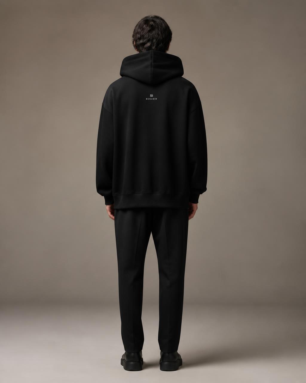 SSD-930 Double Hood Hoodie — Model — back